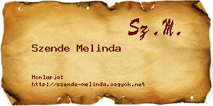 Szende Melinda névjegykártya