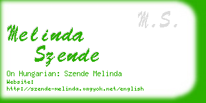 melinda szende business card